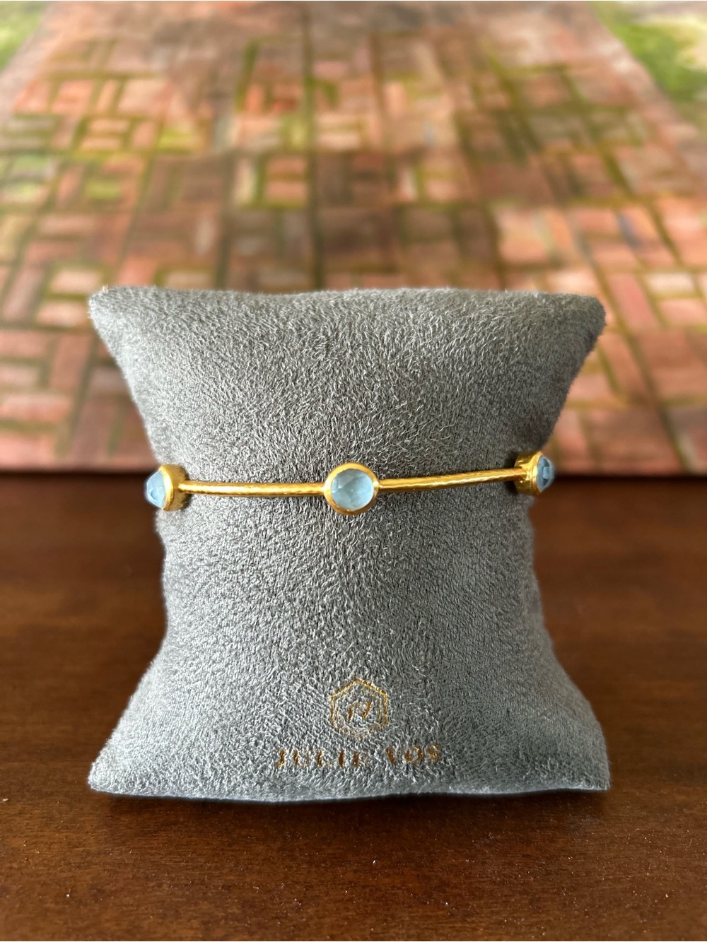 Julie Vos Gold-Plated Bracelet with Pale Blue Stones